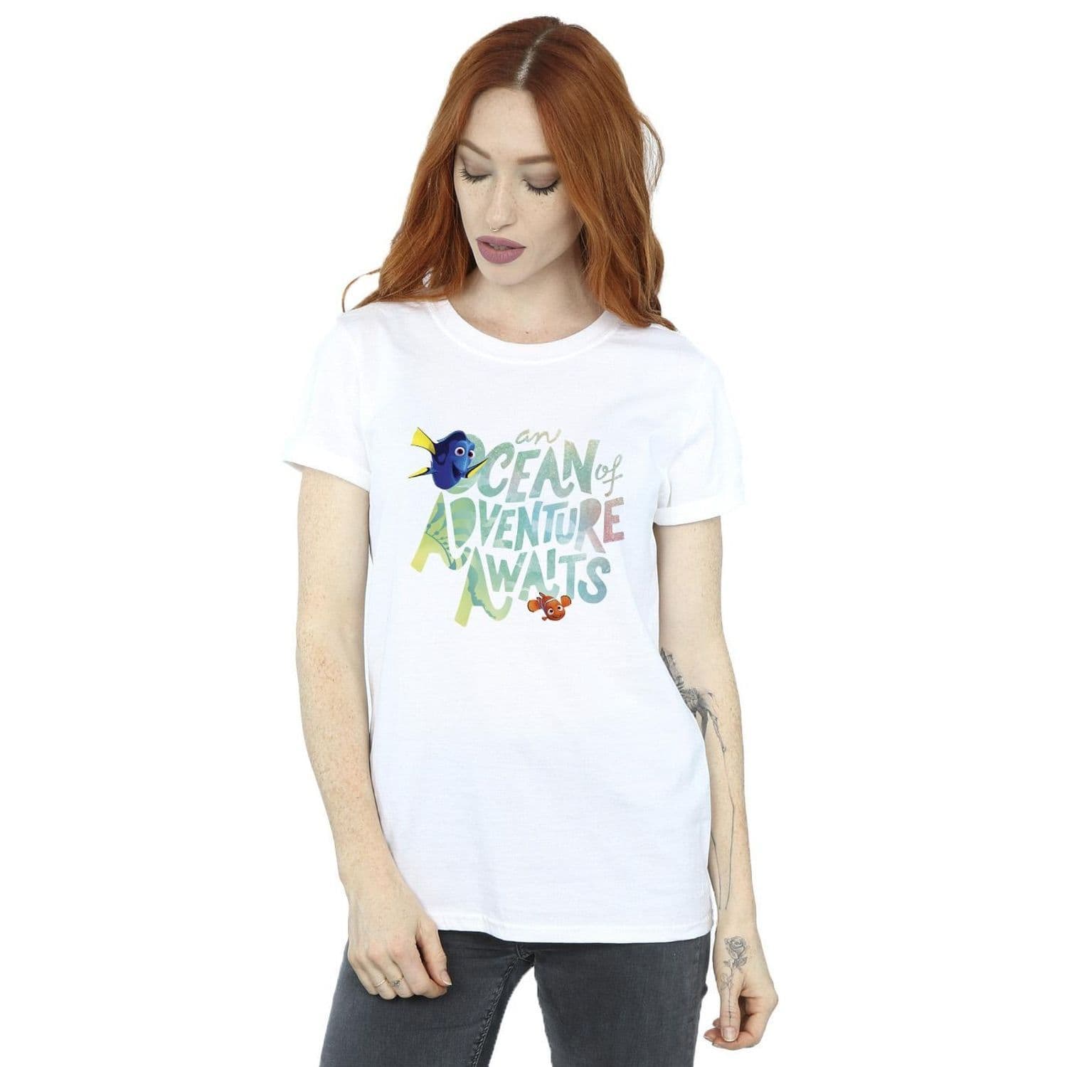 Finding Dory Ocean Adventure Cotton Boyfriend T Shirt