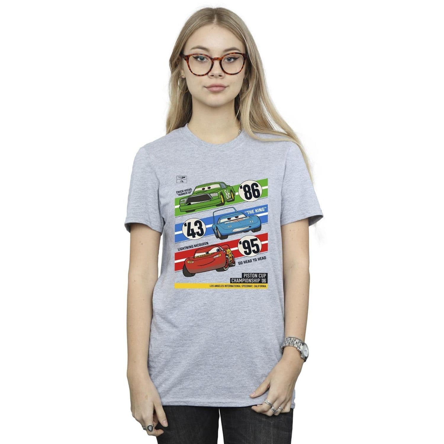 Cars Piston Cup Champions Cotton Boyfriend T Shirt