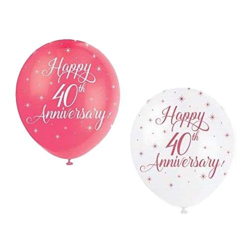 Latex 40th Anniversary Balloons