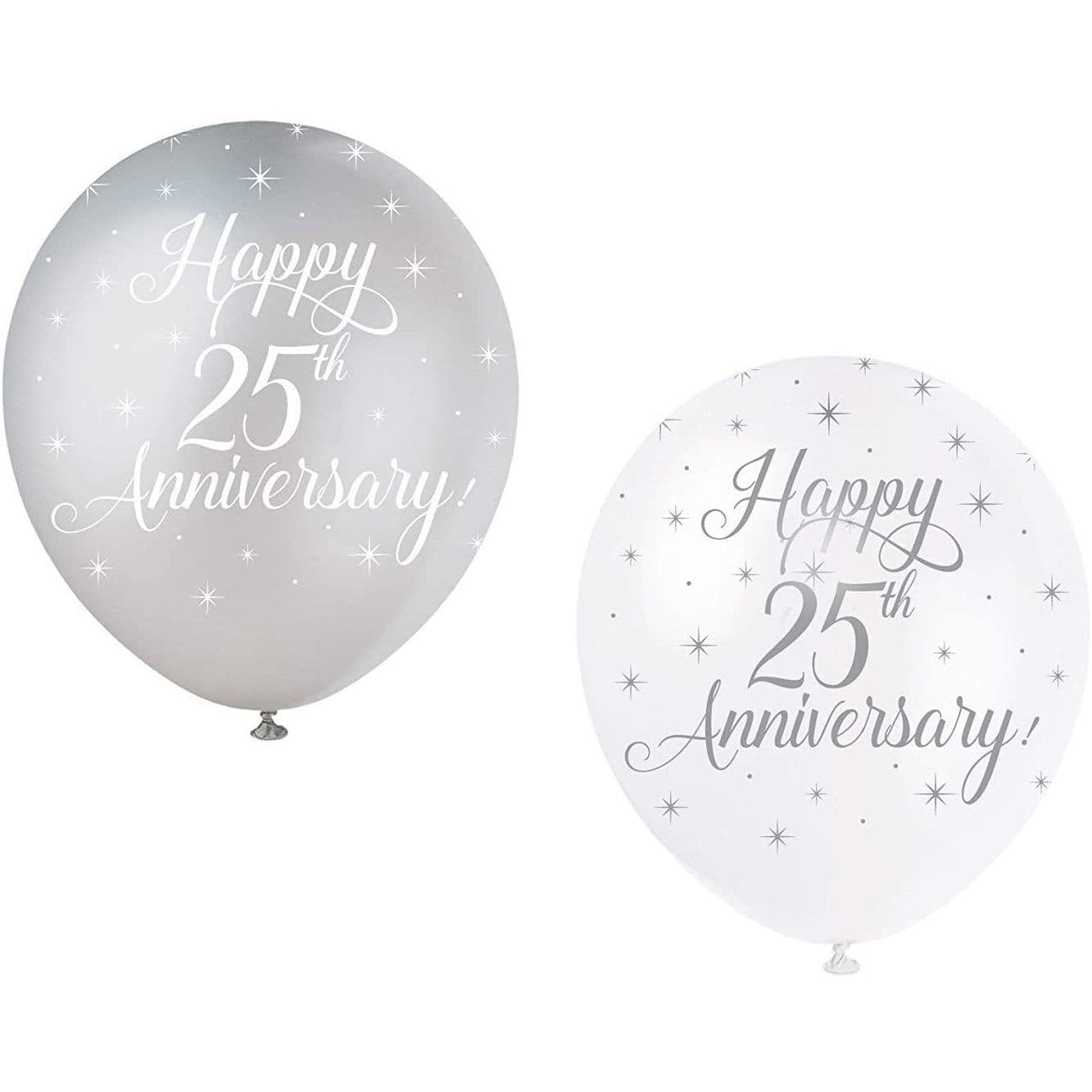 Latex 25th Anniversary Balloons