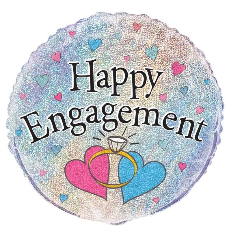 Happy Engagement Prism Foil Balloon