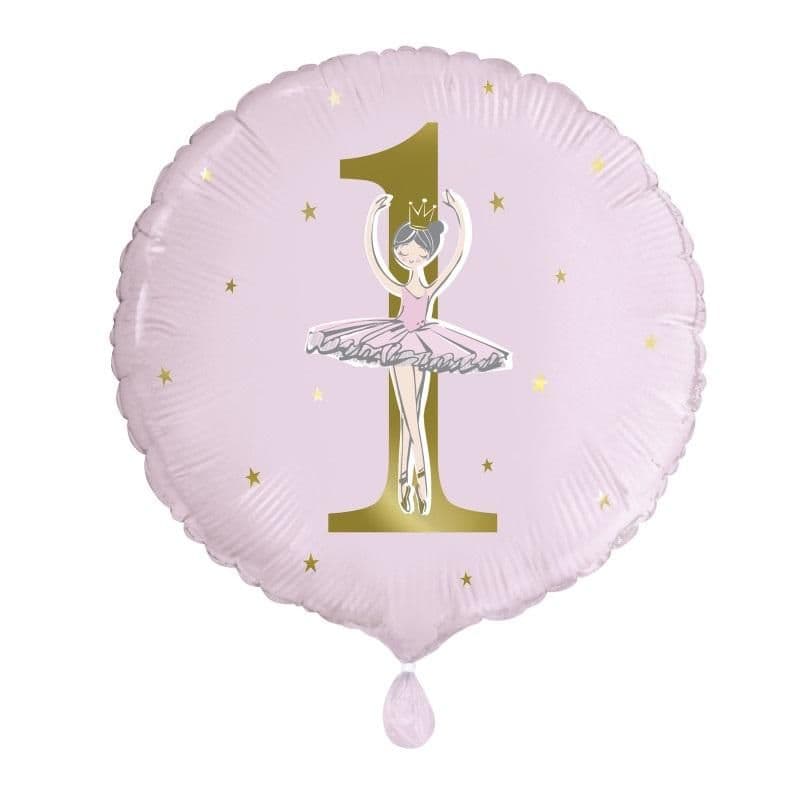 Ballerina 1st Birthday Foil Balloon