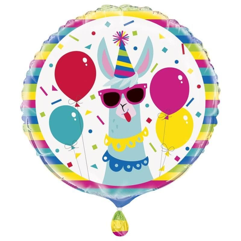 Happy Birthday Foil Llama Foil Balloon