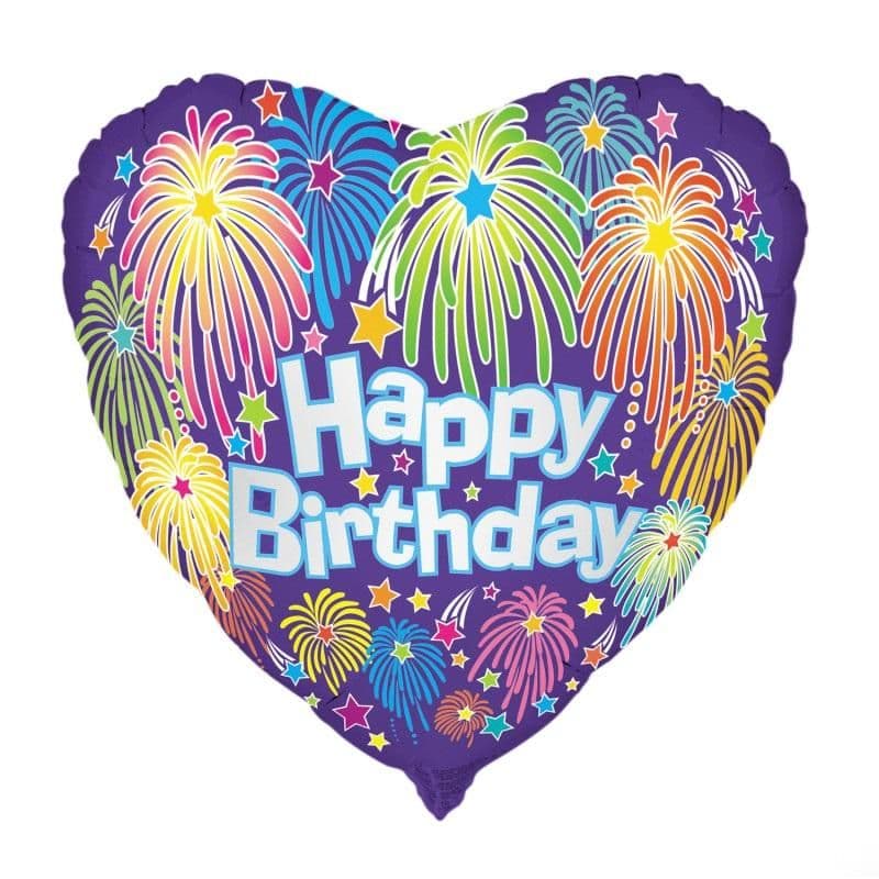 Firework Happy Birthday Foil Balloon