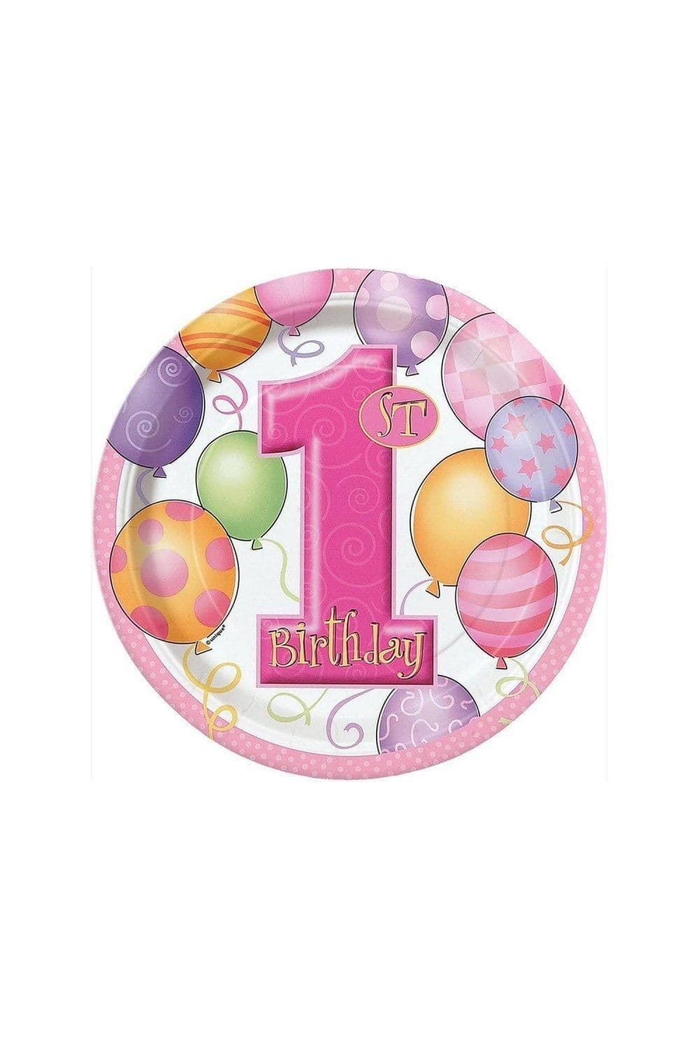 Balloons 1st Birthday Plates