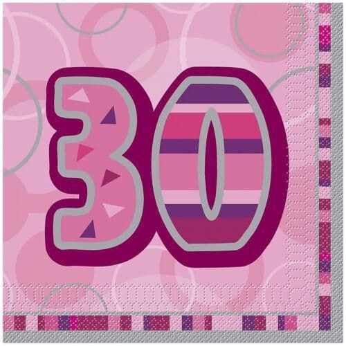 Glitz 30th Birthday Disposable Napkins