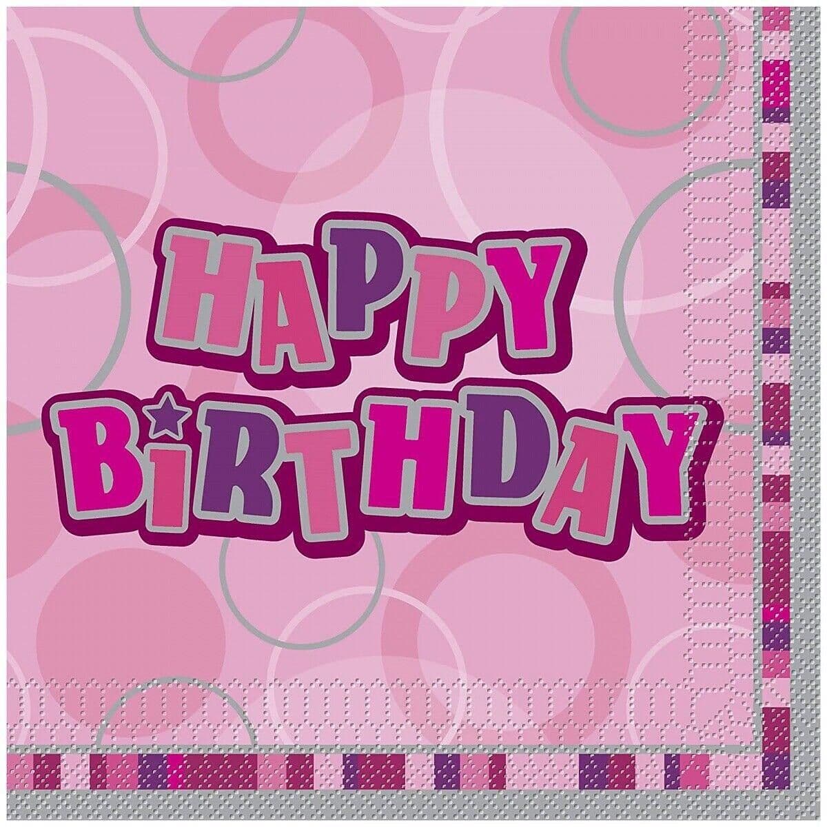Glitz Happy Birthday Disposable Napkins