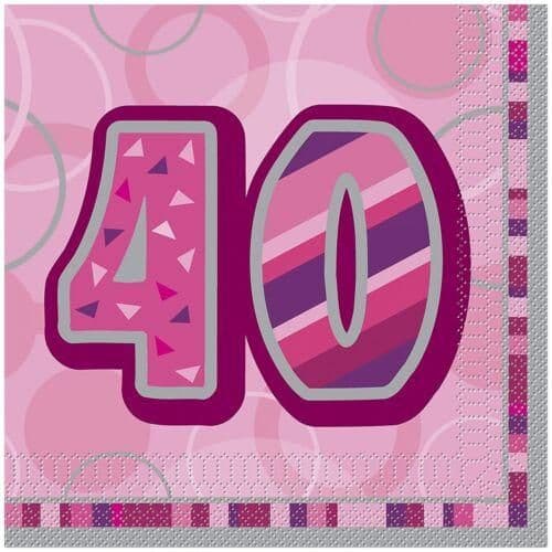Paper Glitz 40th Birthday Napkins