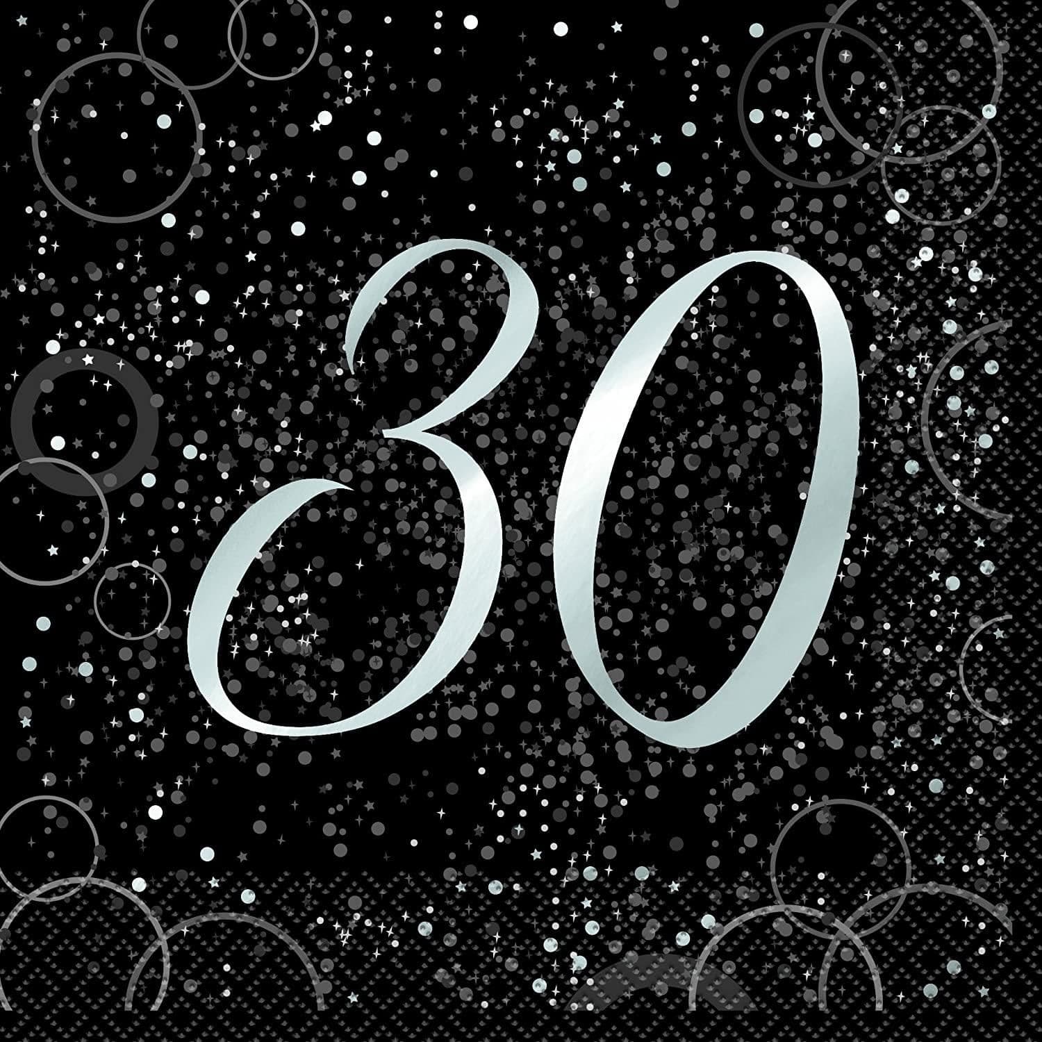 Glitz 30th Birthday Disposable Napkins