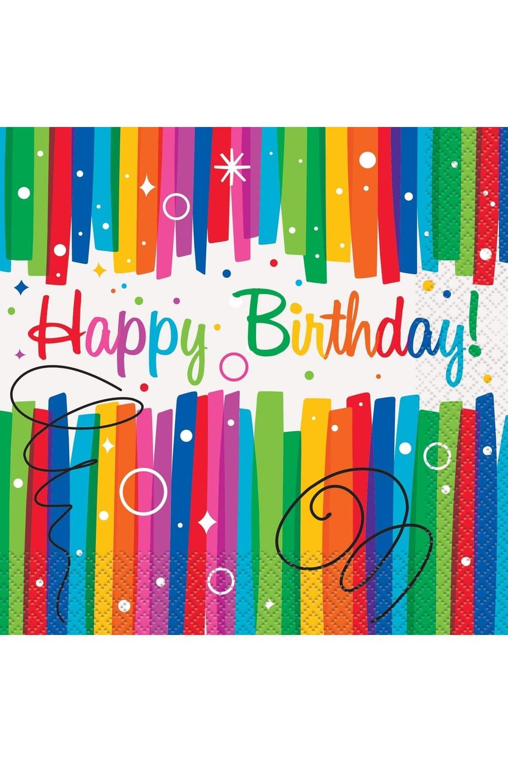 Paper Ribbons Happy Birthday Disposable Napkins