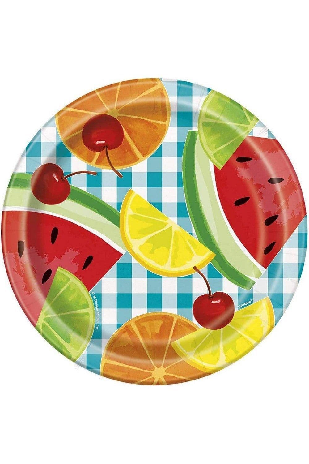 Summer Picnic Paper Gingham Disposable Plates