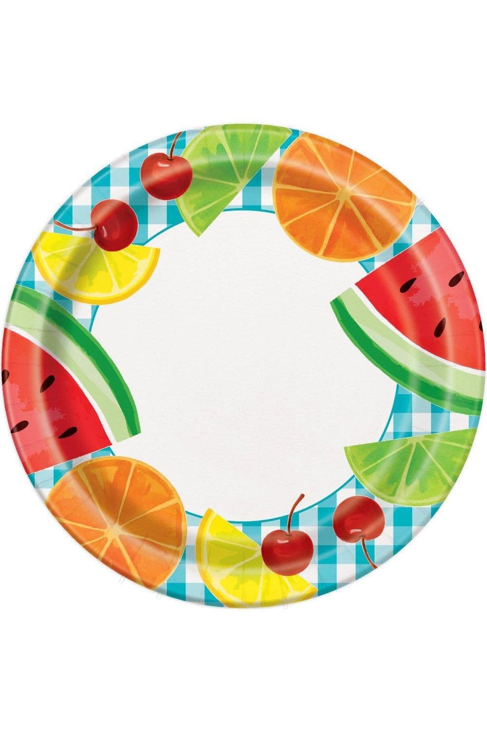 Summer Picnic Paper Gingham Disposable Plates