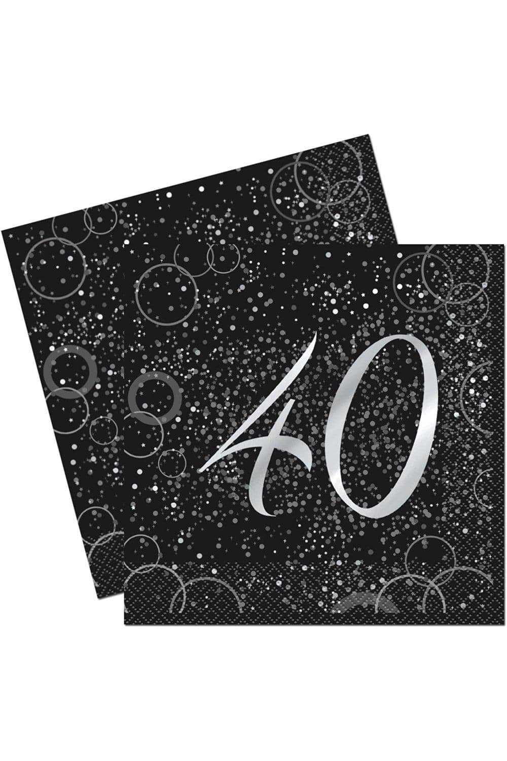 Glitz 40th Birthday Disposable Napkins