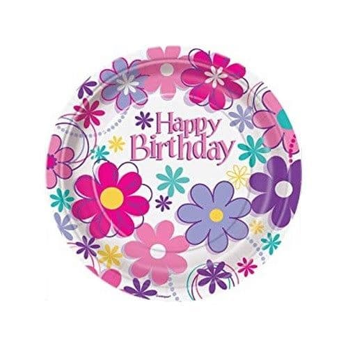 Floral Birthday Dinner Plate