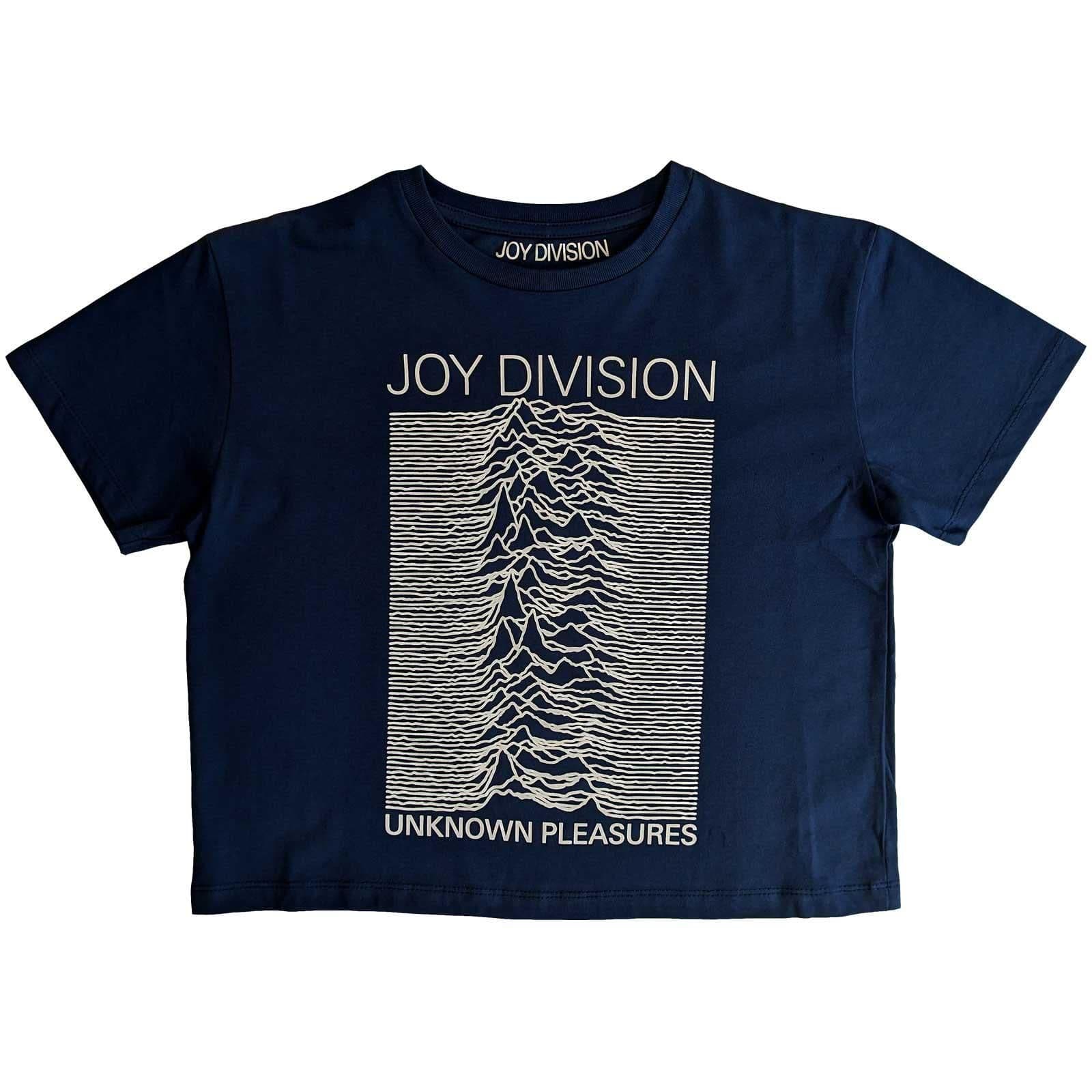 Joy Division Women's Unknown Pleasures Crop Top in Blue | Size: XL