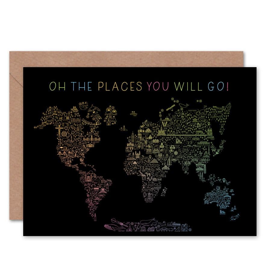 Oh The Places You Will Go! Bon Voyage Travel Adventure Greeting Card