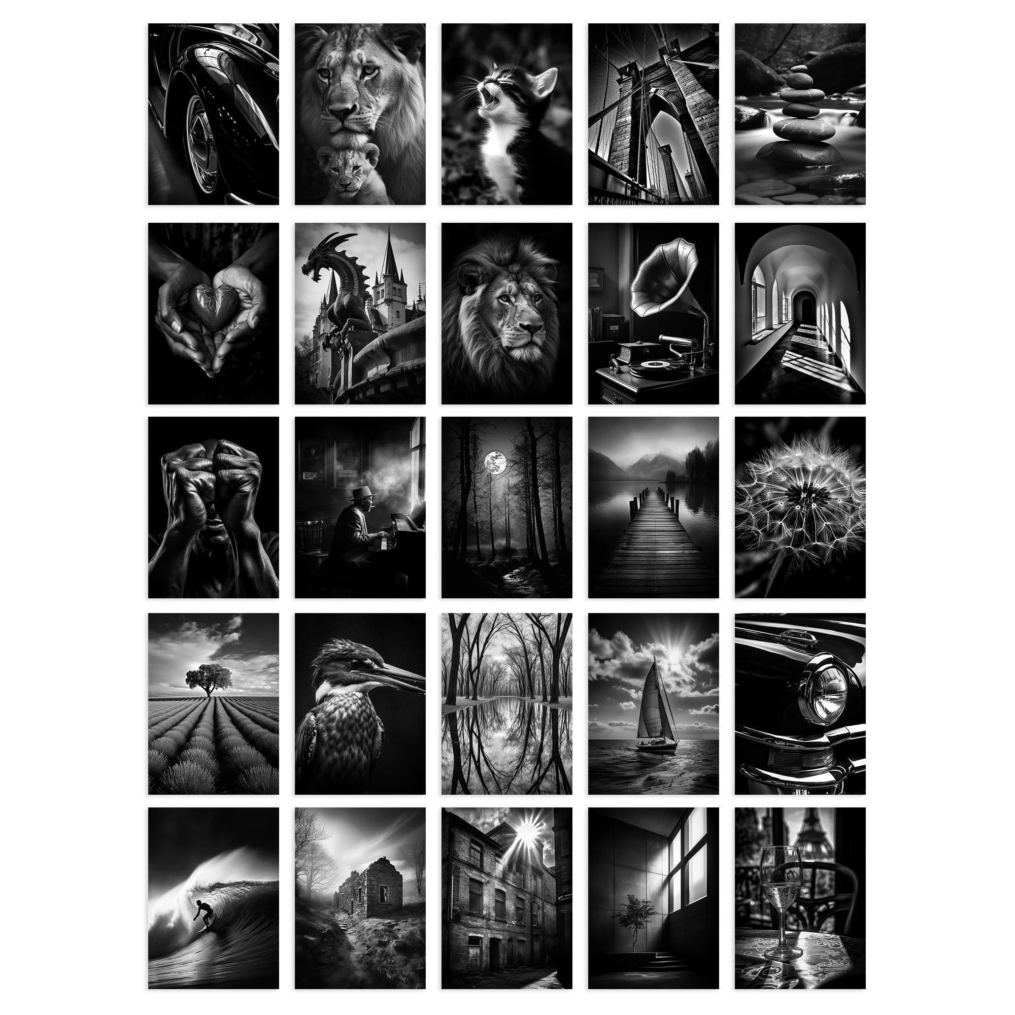 Wall Art Print 50 Pcs White Photography Aesthetic Collage Kit s A6 Set Pack 15x10 cm Wall Home Student Room