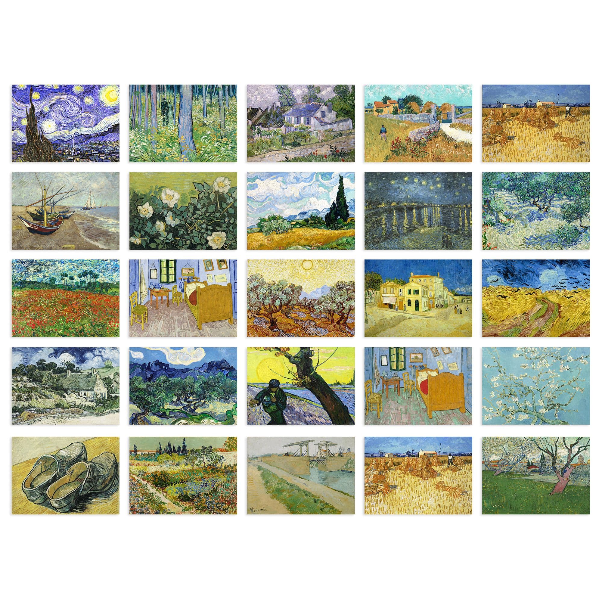 Wall Art Print 50 Pcs Vincent Van Gogh Art Aesthetic Collage Kit Paintings s A6 Set Pack 15x10 cm (6x4") Room Decor Poster Collection Starry Night