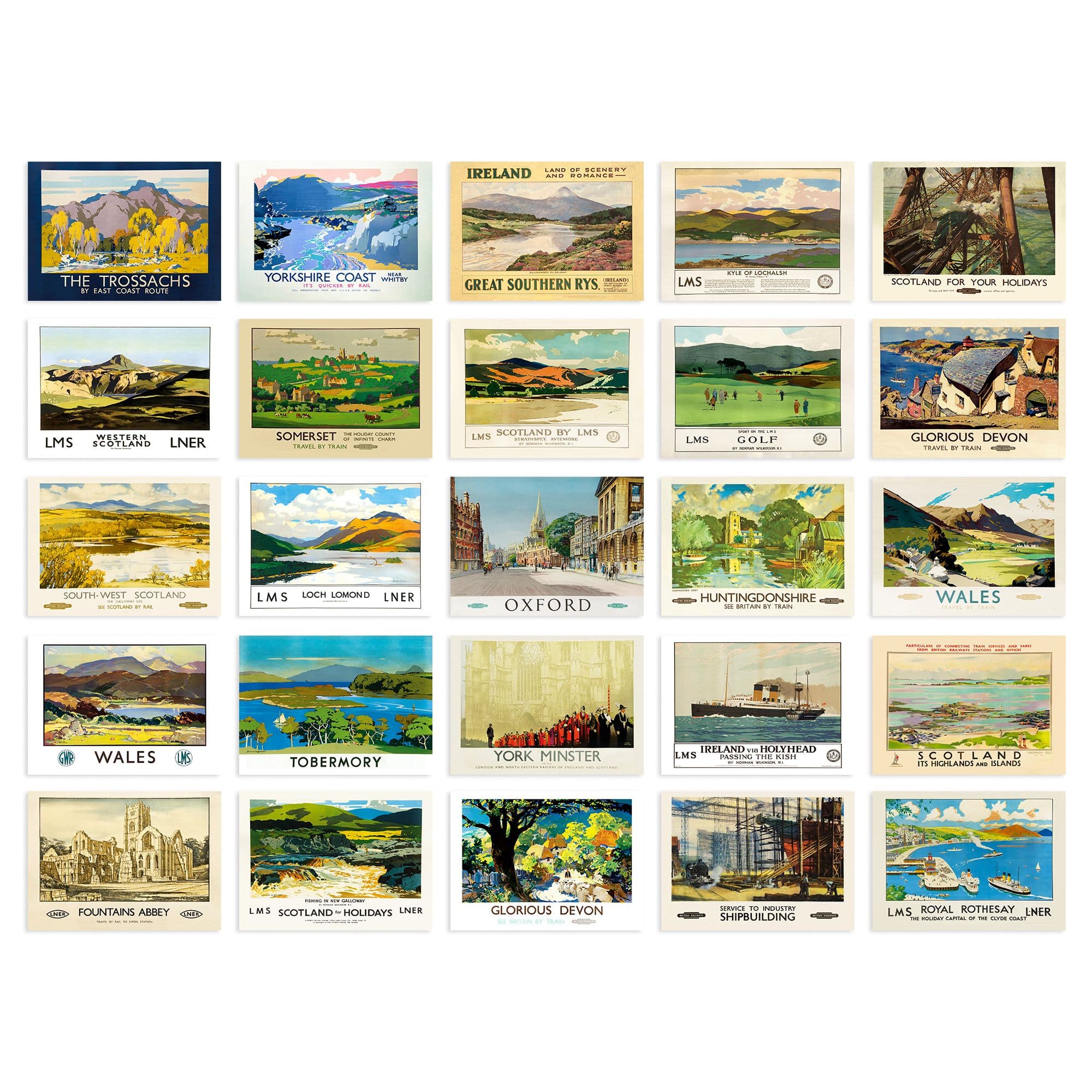 Wall Art Print 50 Pcs British Railway Train Sea Travel Aesthetic Collage Kit s A6 Set Pack 15x10 cm Room Decor Collector GNER GWR Rail Poster
