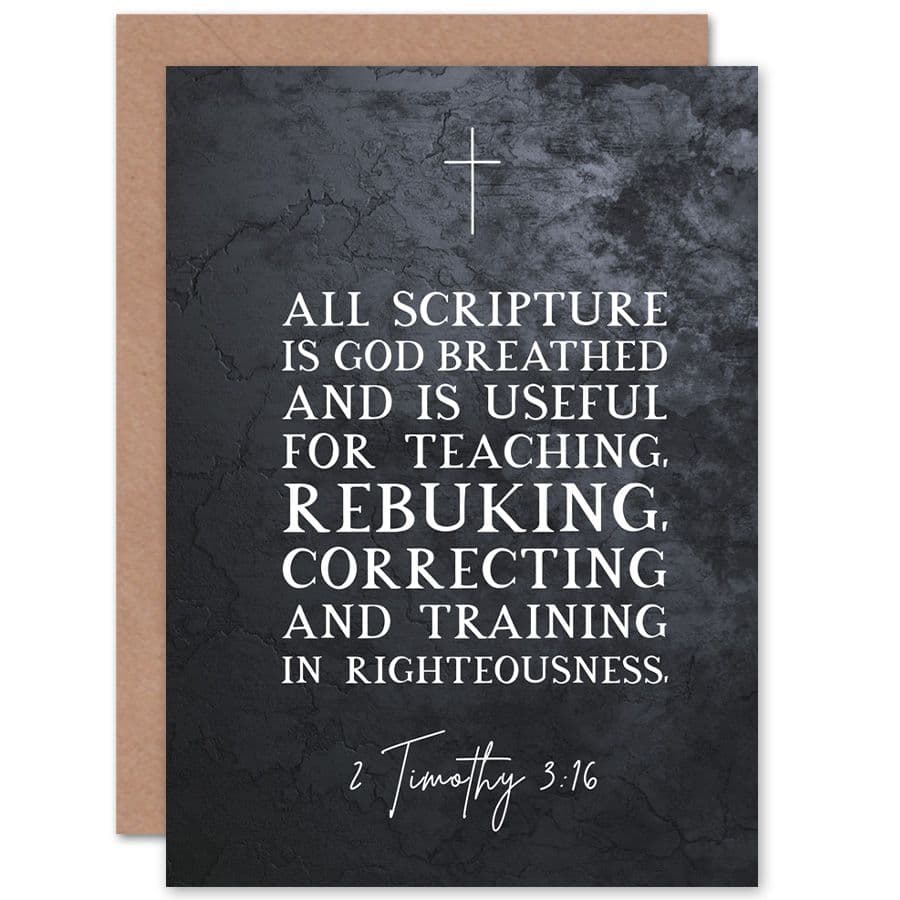 Bible Card 2 Timothy 3:16 All Scripture is God Breathed Christian Bible Verse Card