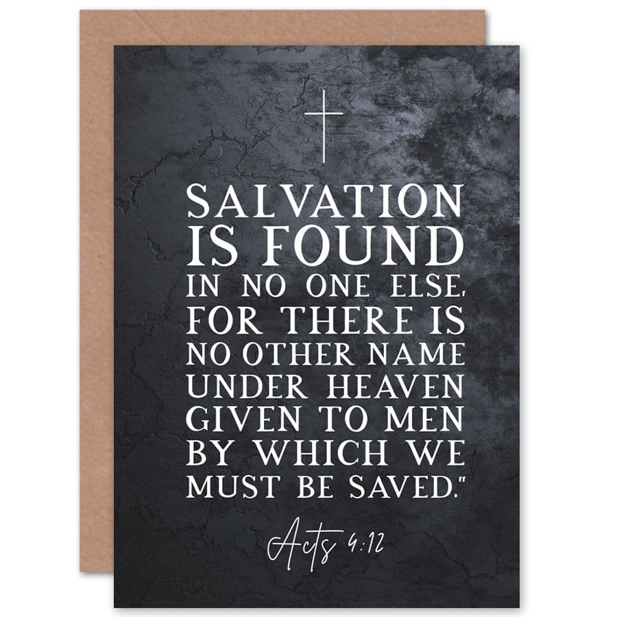 Bible Card Acts 4:12 Salvation is Found In No One Else Christian Bible Verse Card