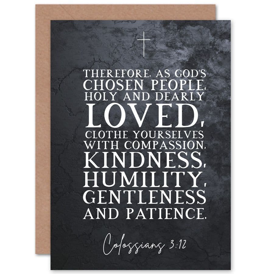 Bible Card Colossians 3:12 Clothe Yourselves with Compassion Christian Bible Verse Card