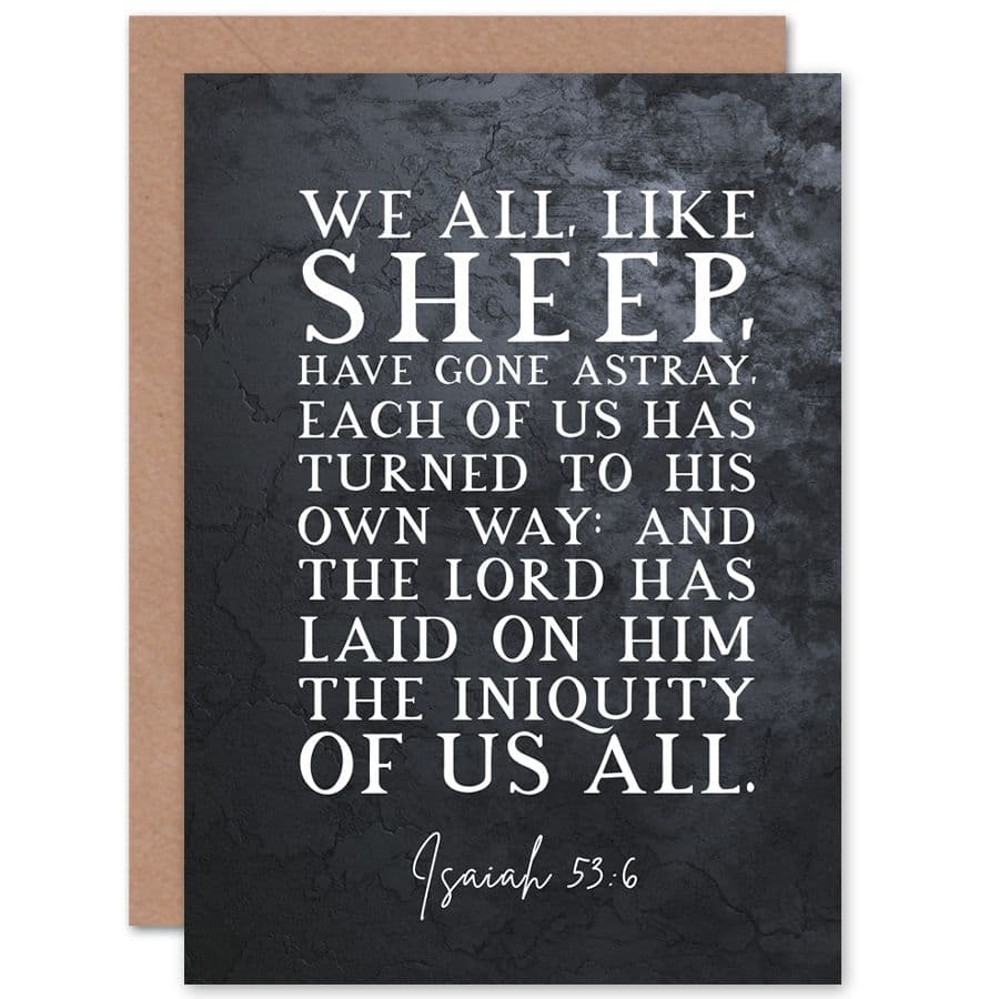 Bible Card Isaiah 53 6 We All Like Sheep Have Gone Astray Christian Bible Verse Card