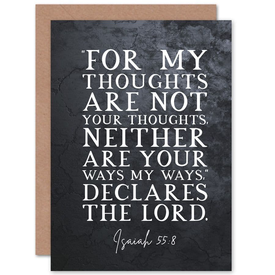 Bible Card Isaiah 55:8 Thoughts Are Not Your Thoughts Ways Are Not Your Ways Christian Bible Verse Card