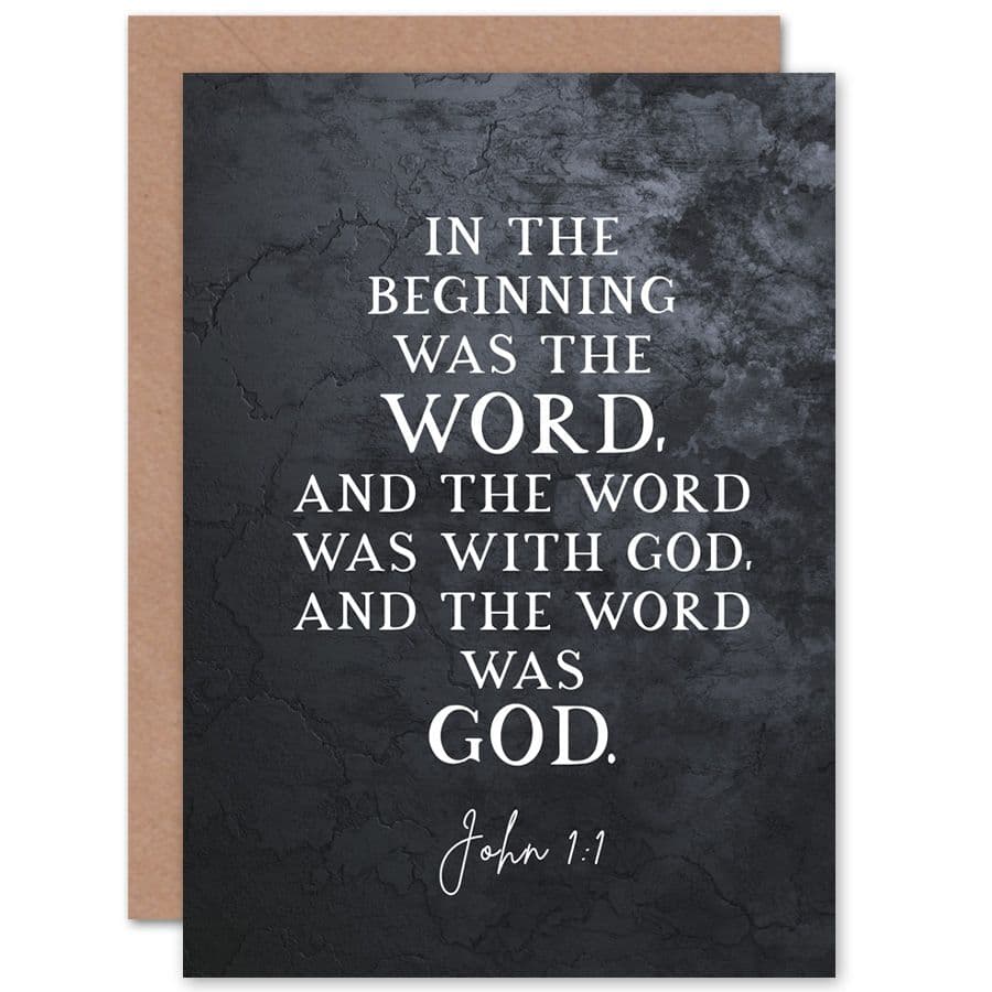 Bible Card John 1:1 The Word Was God Christian Bible Verse Card