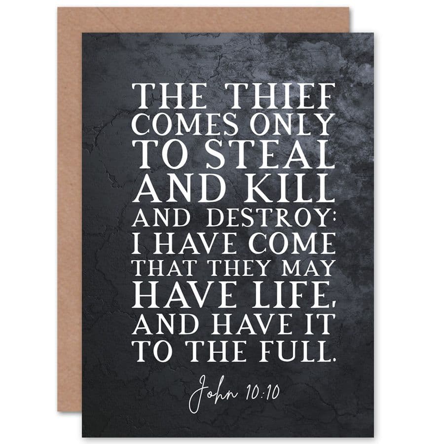 Bible Card John 10 10 I have Come That They May Have Life Christian Bible Verse Card