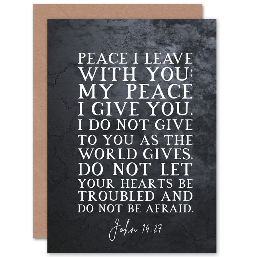 Bible Card John 14:27 Peace I leave With You Peace I Give You Christian Bible Verse Card