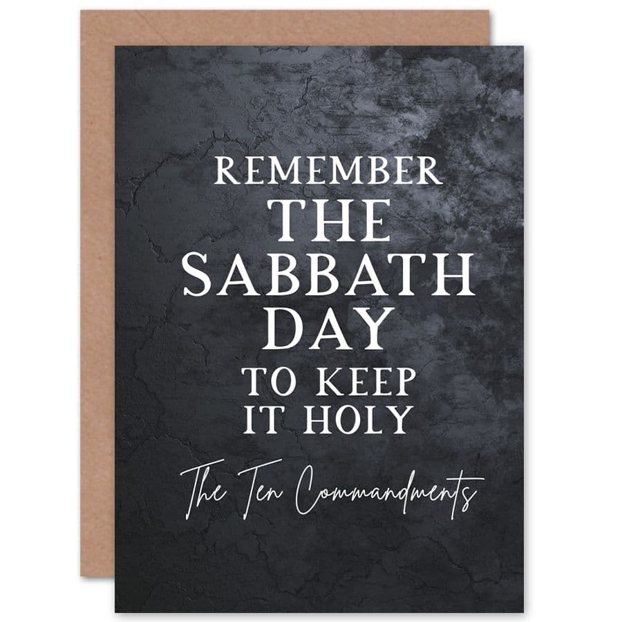 Bible Card Ten Commandments Remember The Sabbath Christian Bible Verse Card
