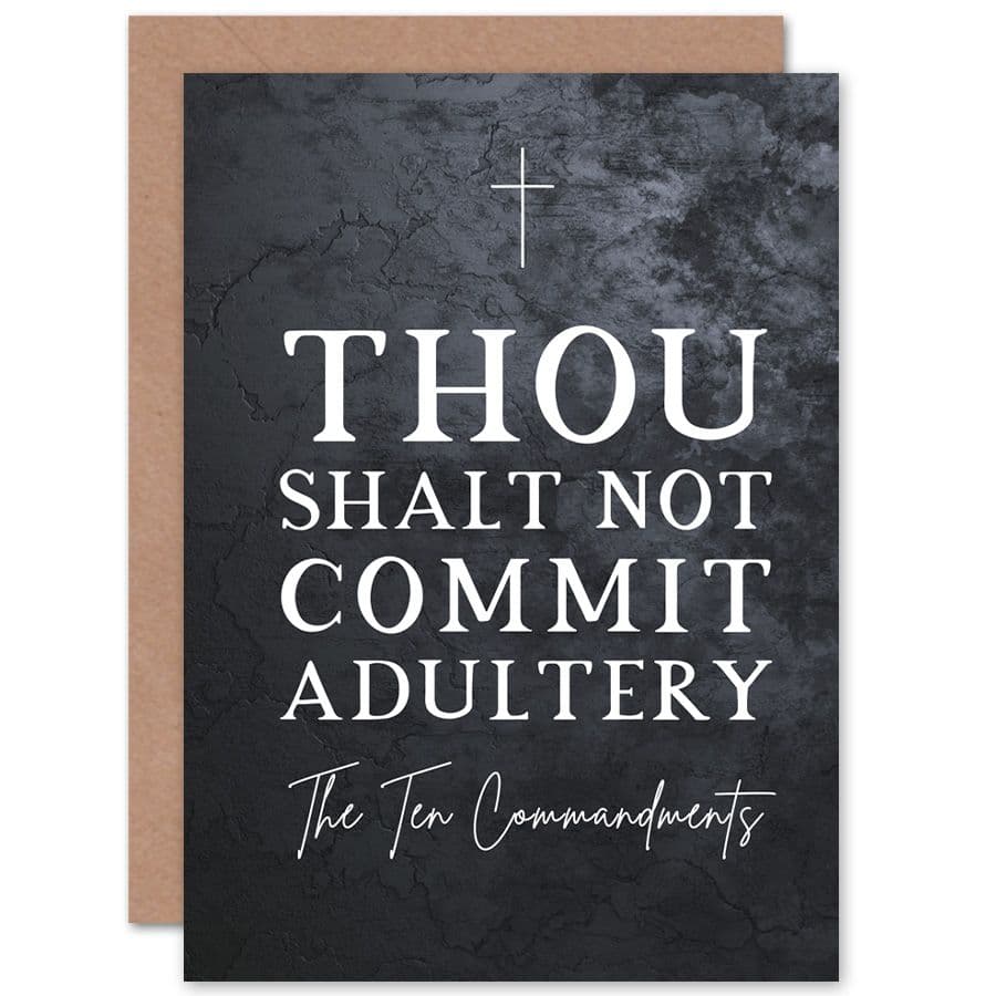 Bible Card Ten Commandments Thou Shalt Not Commit Adultery Christian Bible Verse Card