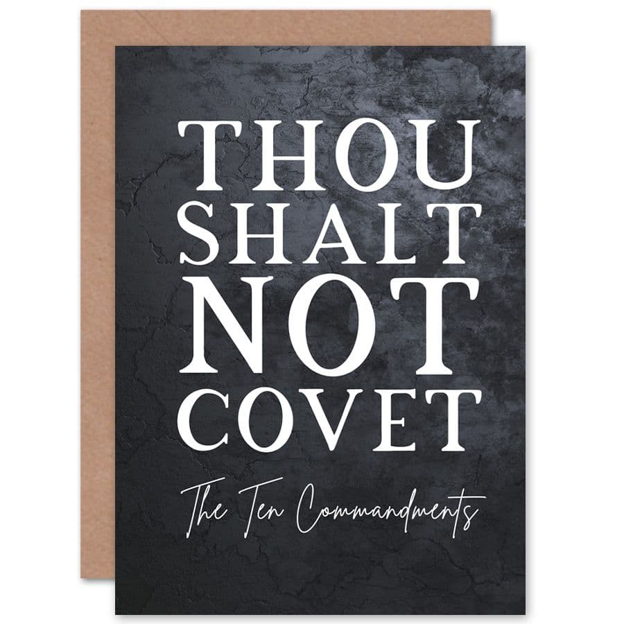 Bible Card Ten Commandments Thou Shalt Not Covet Christian Bible Verse Card