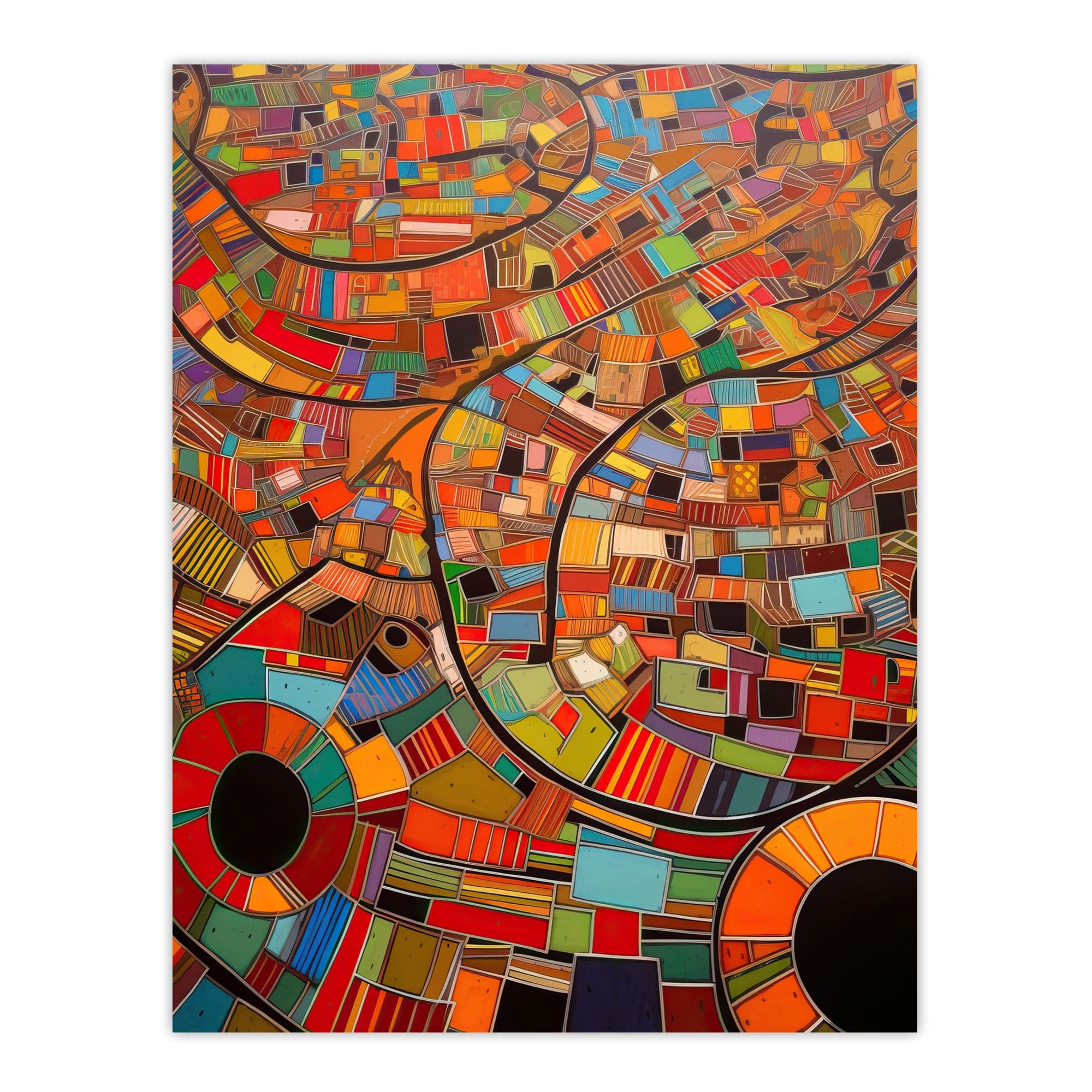 Aerial African Abstract Africa Bright Colours Extra Large Wall Art Poster Print