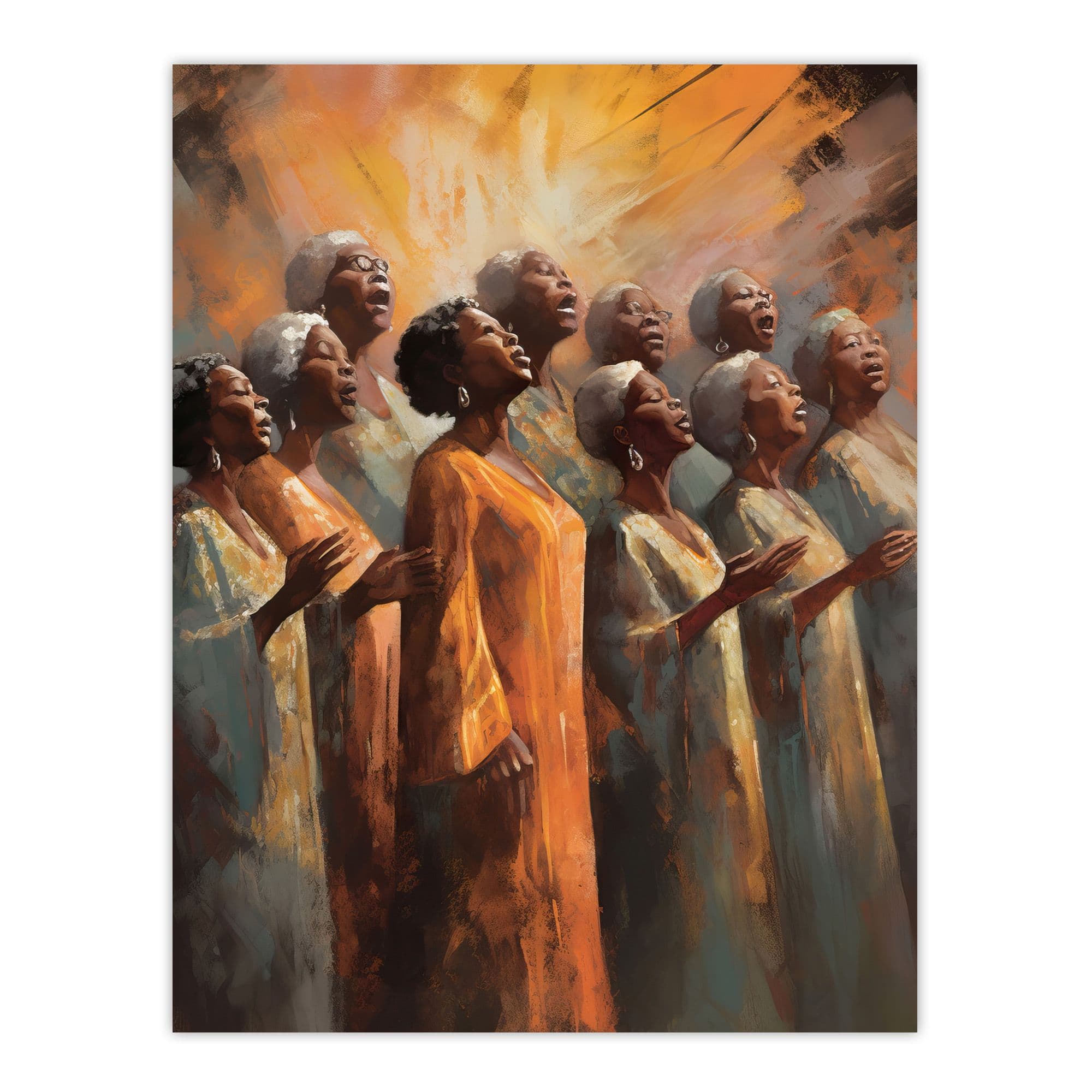 African Country Gospel Choir Music Artwork Extra Large Wall Art Poster Print