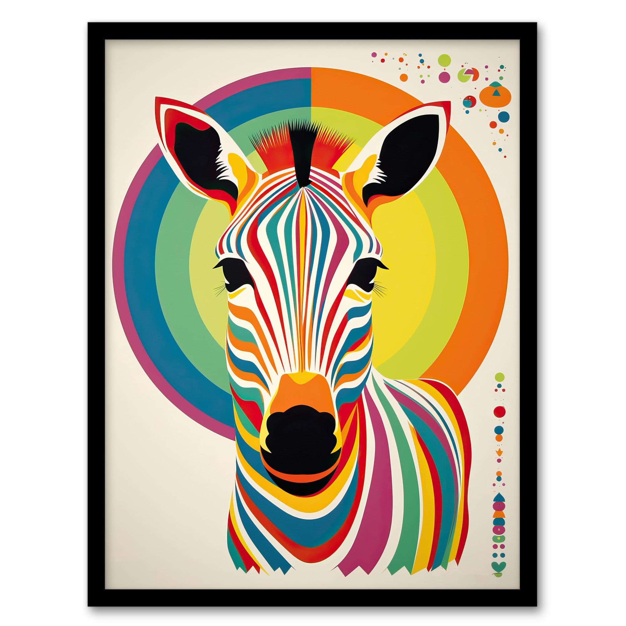 Bauhaus Zebra Funky Modern Living Room Artwork Framed Wall Art Print A4