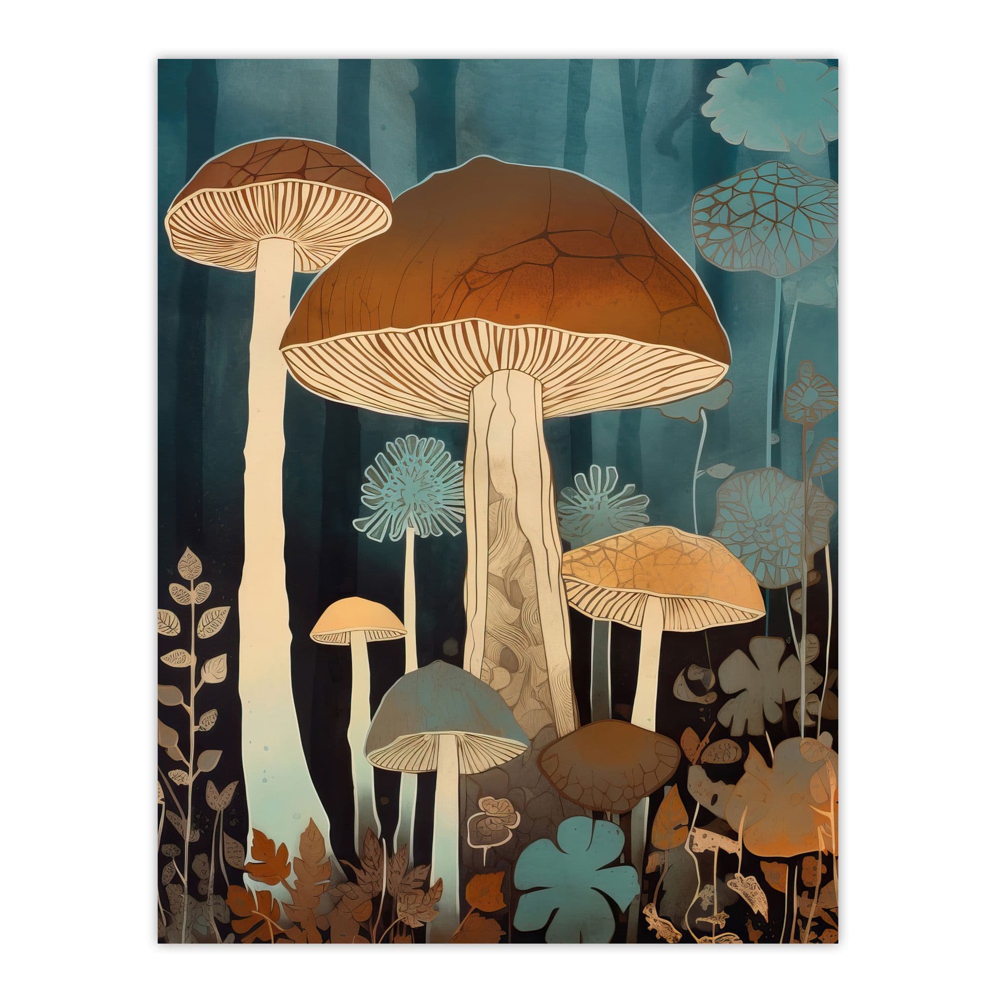 Cep Mushroom Earthy Aesthetic Modern Brown Unframed Wall Art Print Poster Home Decor Premium
