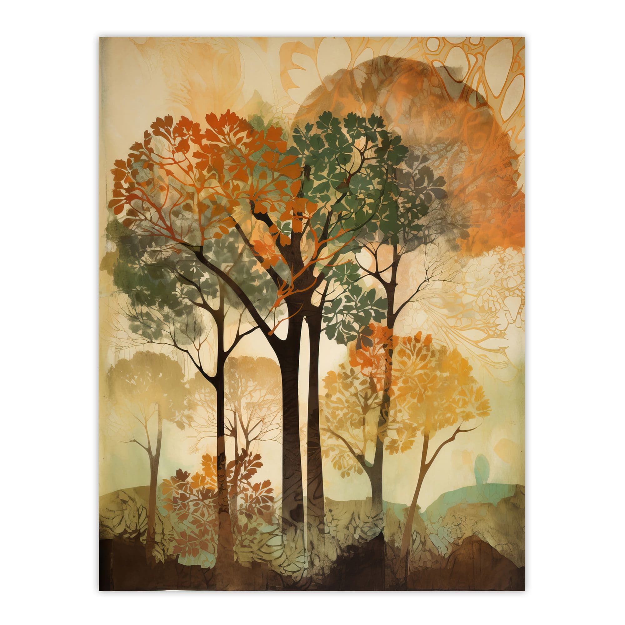 Autumn Again George Sinclair Earthy Vintage Trees Botanical Aesthetic Modern Painting Unframed Wall Art Print Poster Home Decor Premium