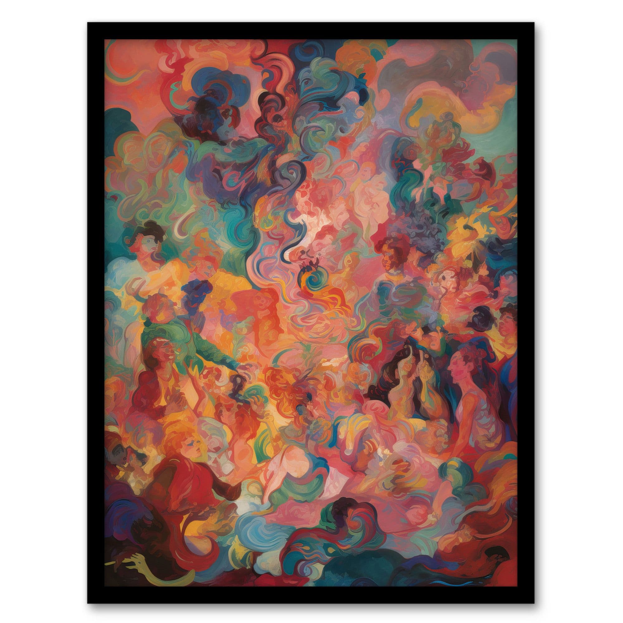 Hedonism Susan Dumont Flowing Abstract Pastels Artwork Framed Wall Art Print A4