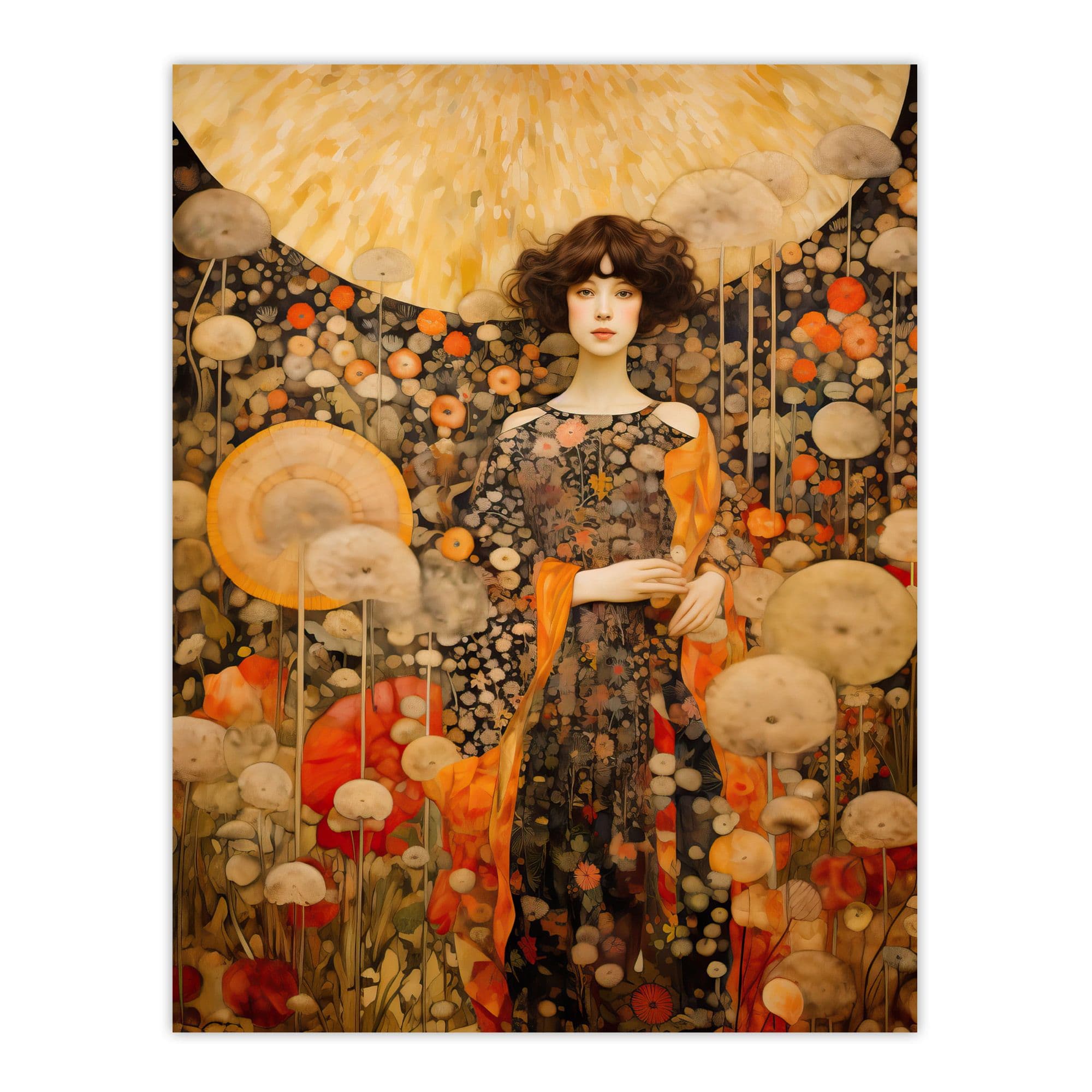 Dandelion Dream Dianne Knope Klimt William Morris Inspired Style Wildflower Meadow Large Wall Art Poster Print Thick Paper 18X24
