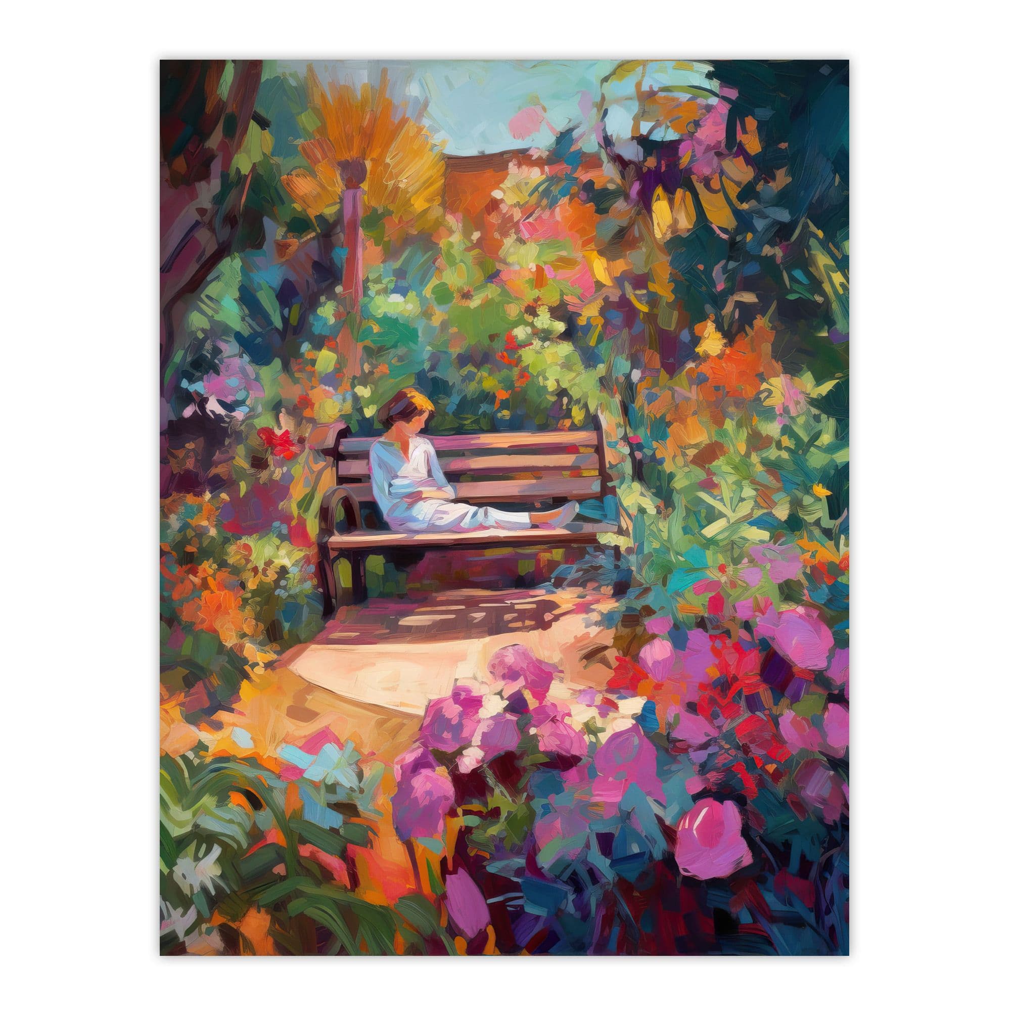My Time By Anna Lane Floral Garden Relaxation Flowers Large Wall Art Poster Print Thick Paper 18X24 Inch