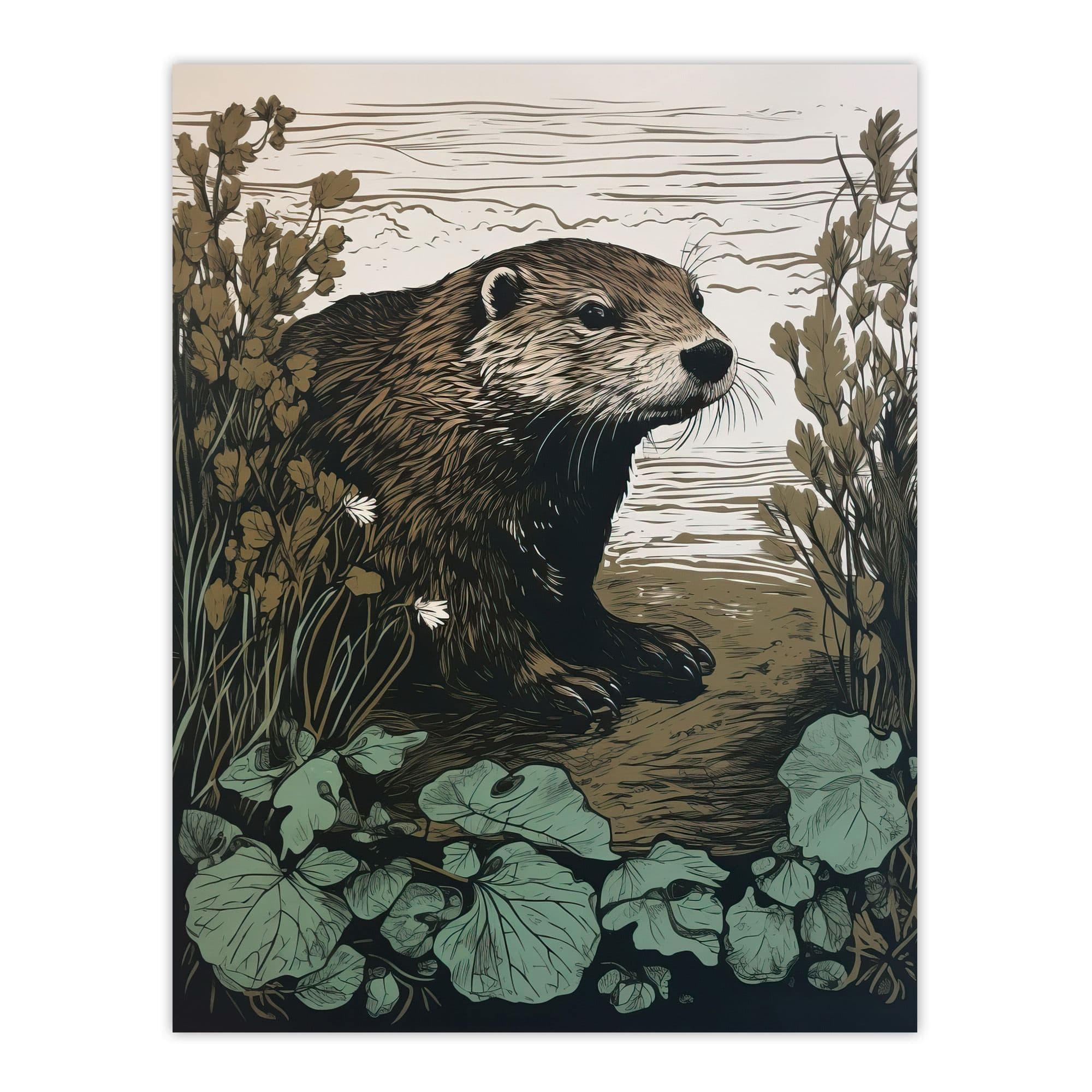 Otters Landing George Sinclair Vintage Botanical Earthy Aesthetic River Extra Large Wall Art Poster Print