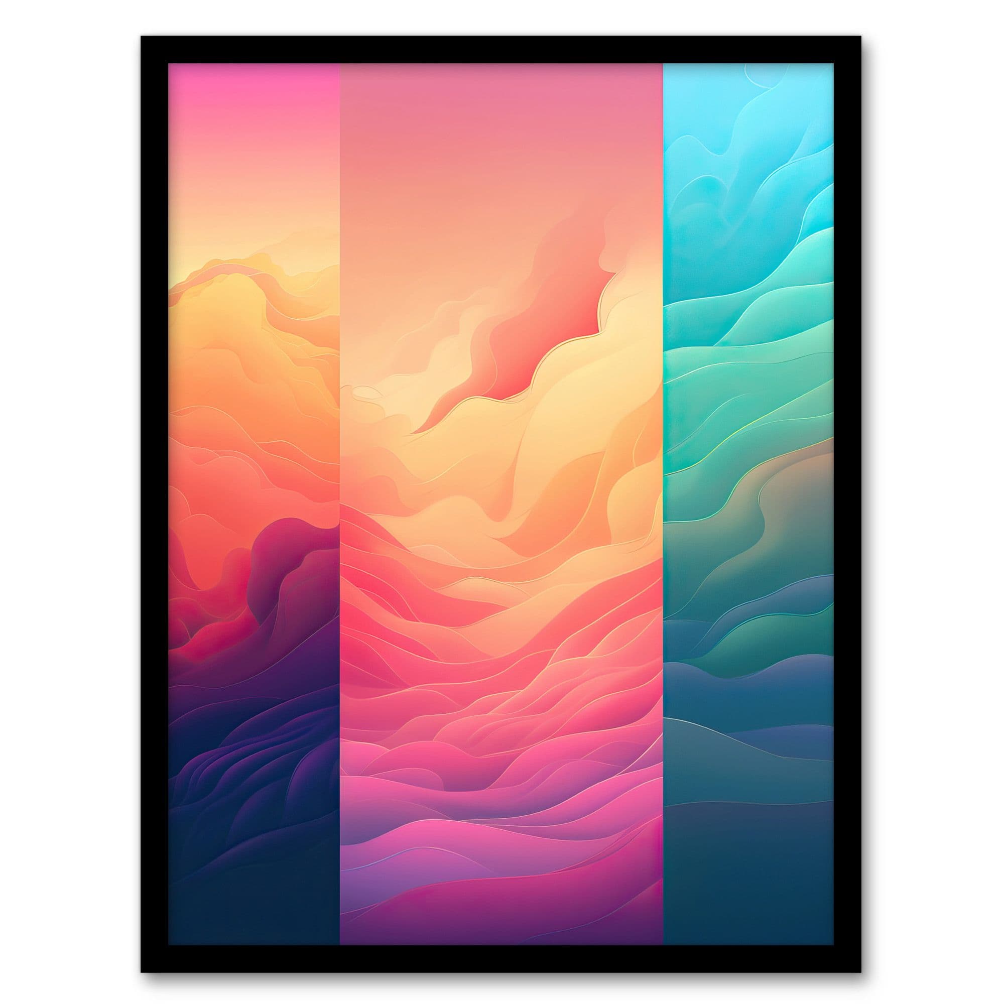 Modern Abstract Soft Pastel Clouds Block Painting Art Print Framed Poster Wall Decor 12x16 inch