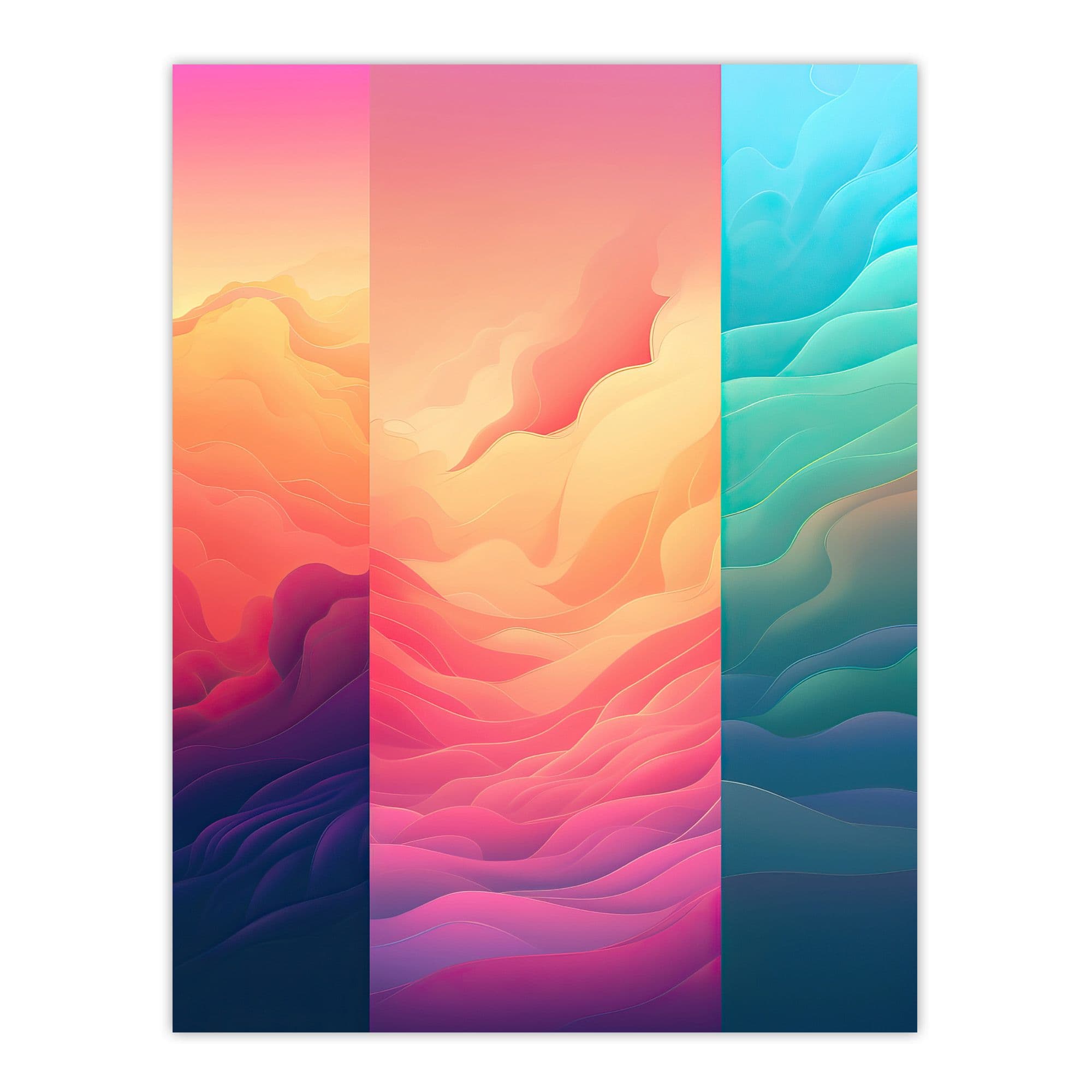 Modern Abstract Soft Pastel Clouds Block Painting Large Wall Art Poster Print Thick Paper 18X24 Inch