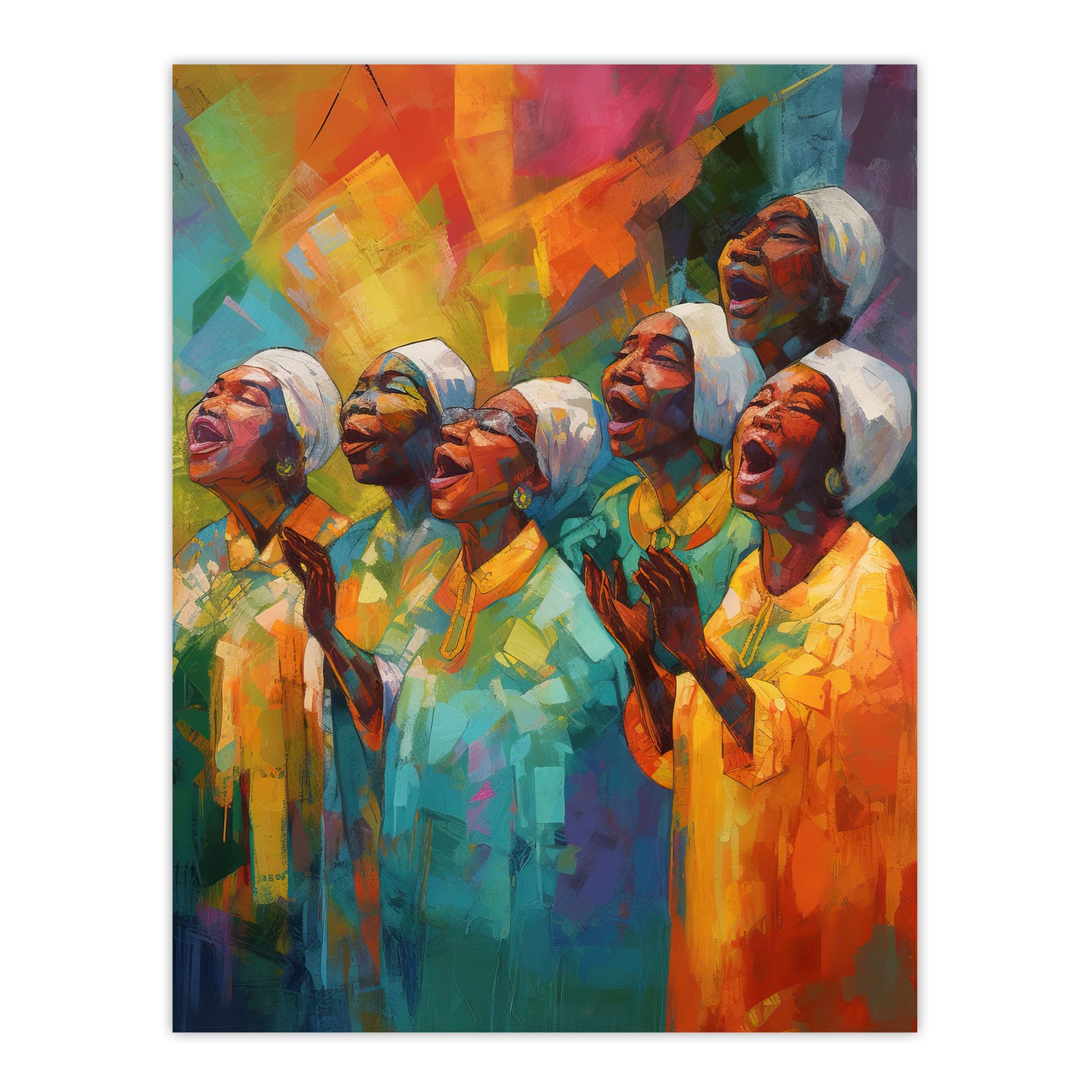 Christian Gospel Choir Colourful African Music Artwork Large Wall Art Poster Print Thick Paper 18X24 Inch