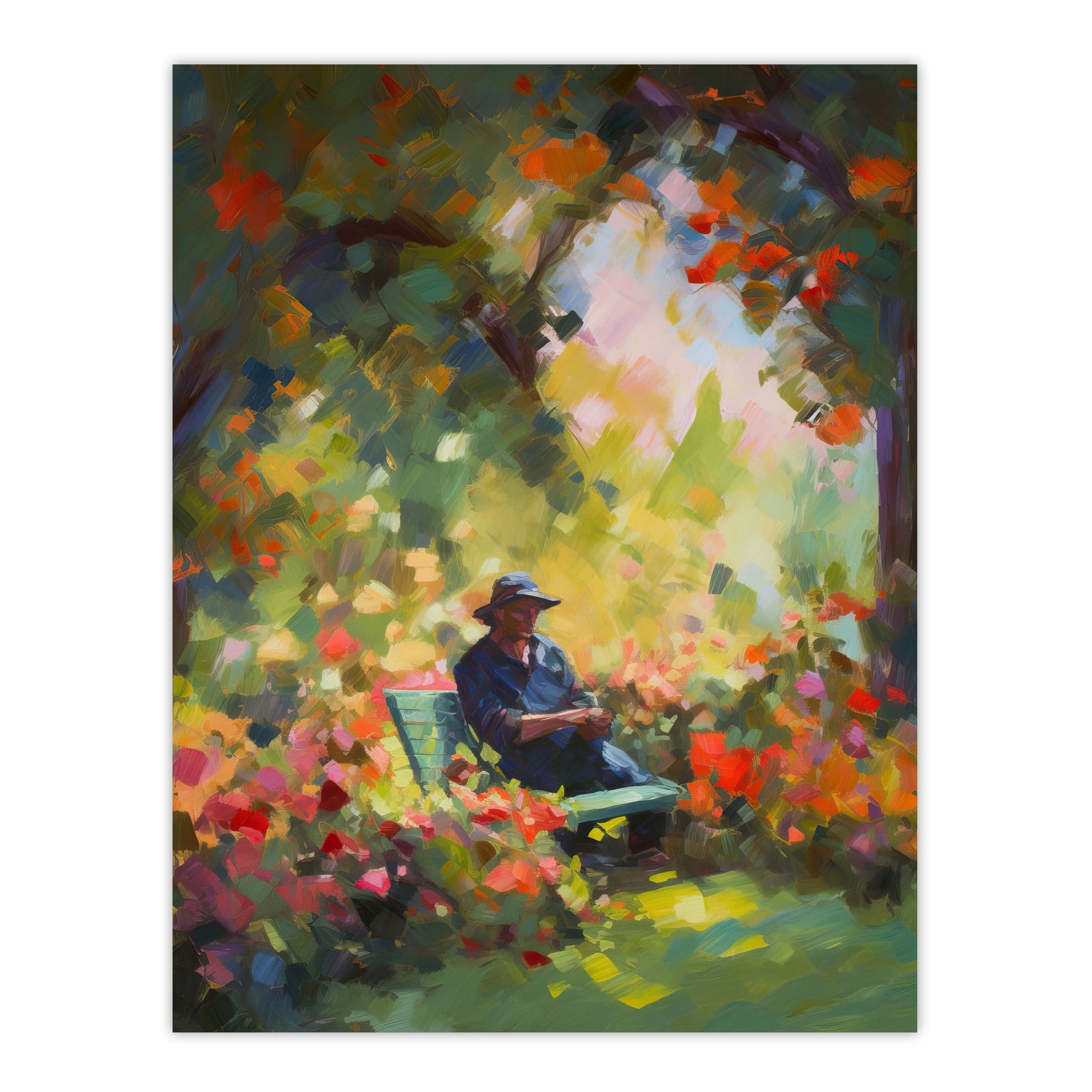The English Country Garden Summer Relaxation Paining Flowers Trees Unframed Wall Art Print Poster Home Decor Premium