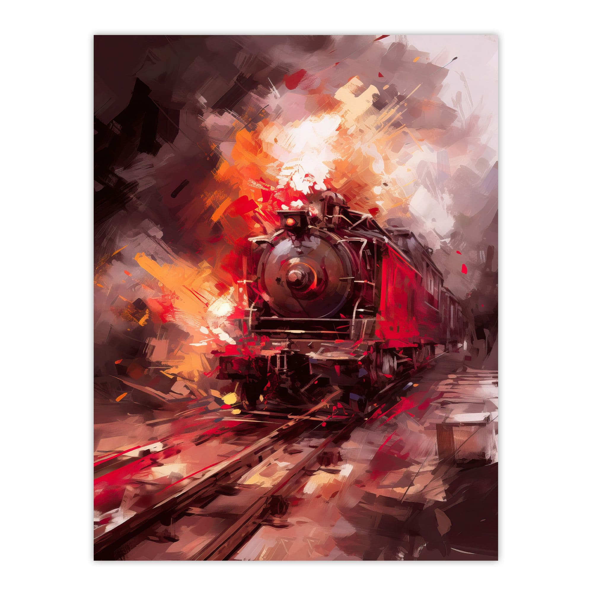 The Jacobite Steam Train Glenfinnan Viaduct Action Painting Railway Unframed Wall Art Print Poster Home Decor Premium