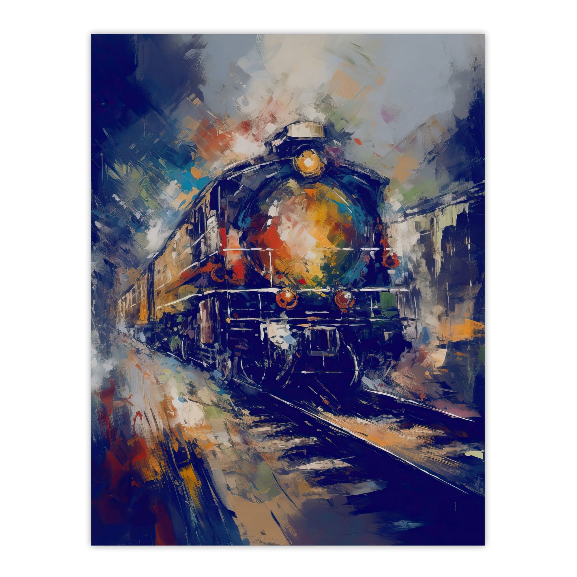 The Orient Express Railway Train Painting Steam Locomotive Vintage Large Wall Art Poster Print Thick Paper 18X24 Inch