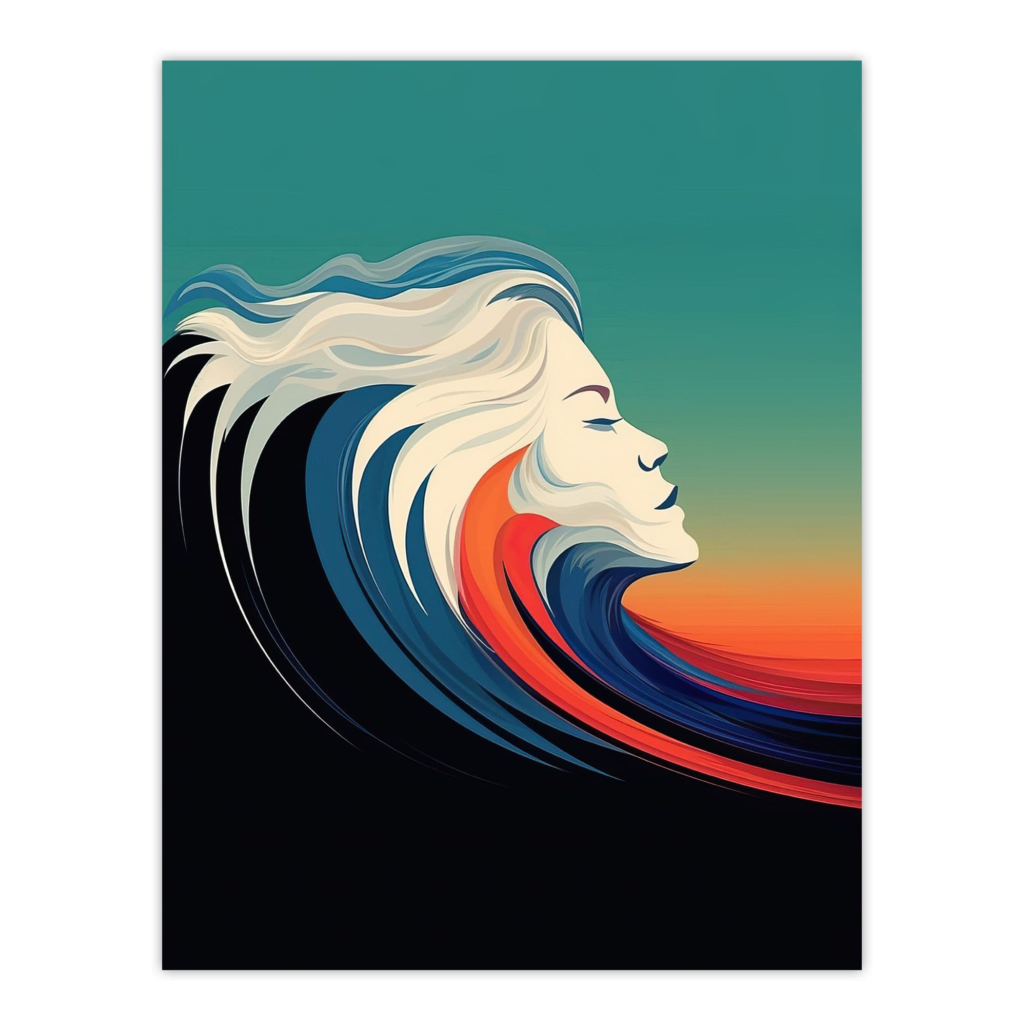 The Sea Is Calling Oil Painting Siren Wave Modern Bathroom Toilet Unframed Wall Art Print Poster Home Decor Premium